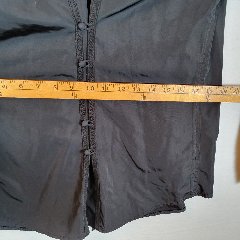 Elizabeth And James Women Button Slicker Rain Jacket Size Large Black Adjustable - Picture 8 of 10